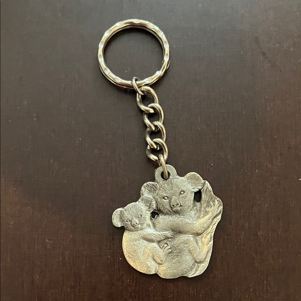 💲Vintage Pewter Koala Keychain 1984
